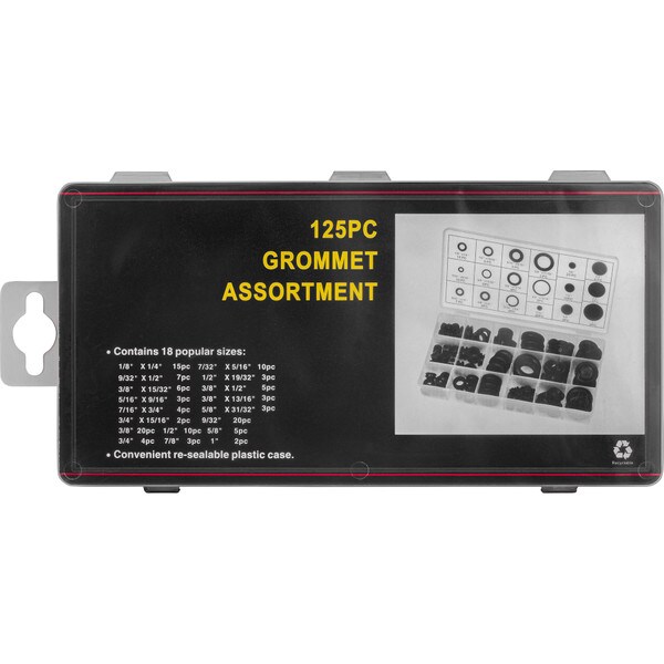 Main product image for 125 Piece Open and Closed Rubber Grommet Assortment 080-351